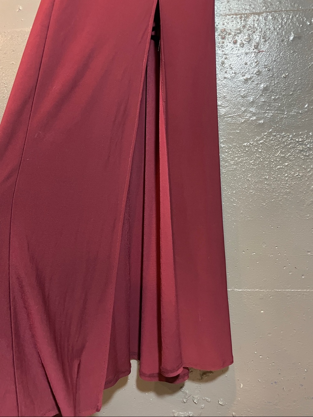 B Darlin Burgundy Maxi Dress with Side Sequin Appliqué - Picture 2 of 6